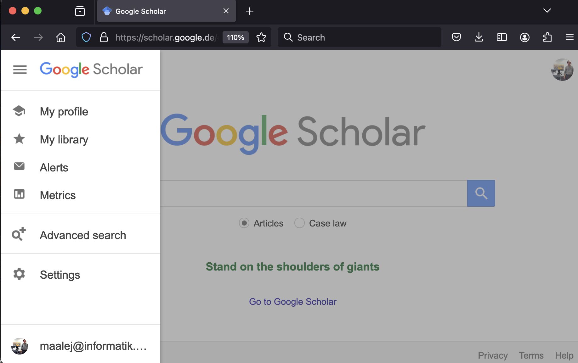 How do I use google scholar pages